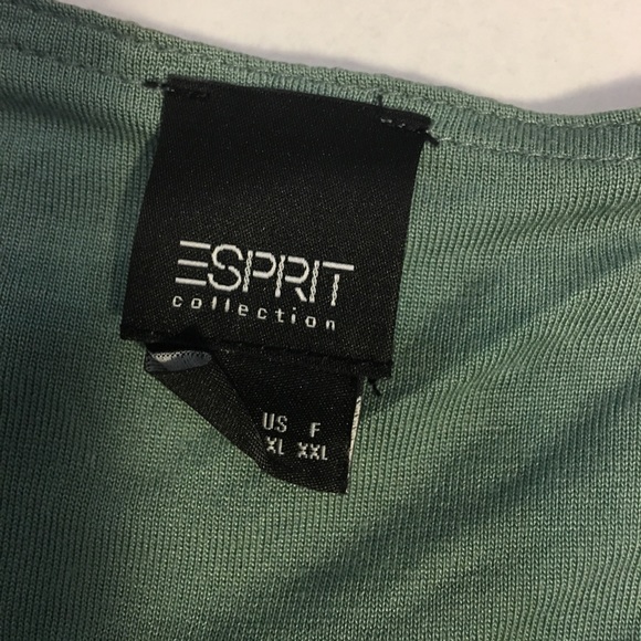 Esprit green sleeveless silk v neck top size XL - Picture 2 of 7